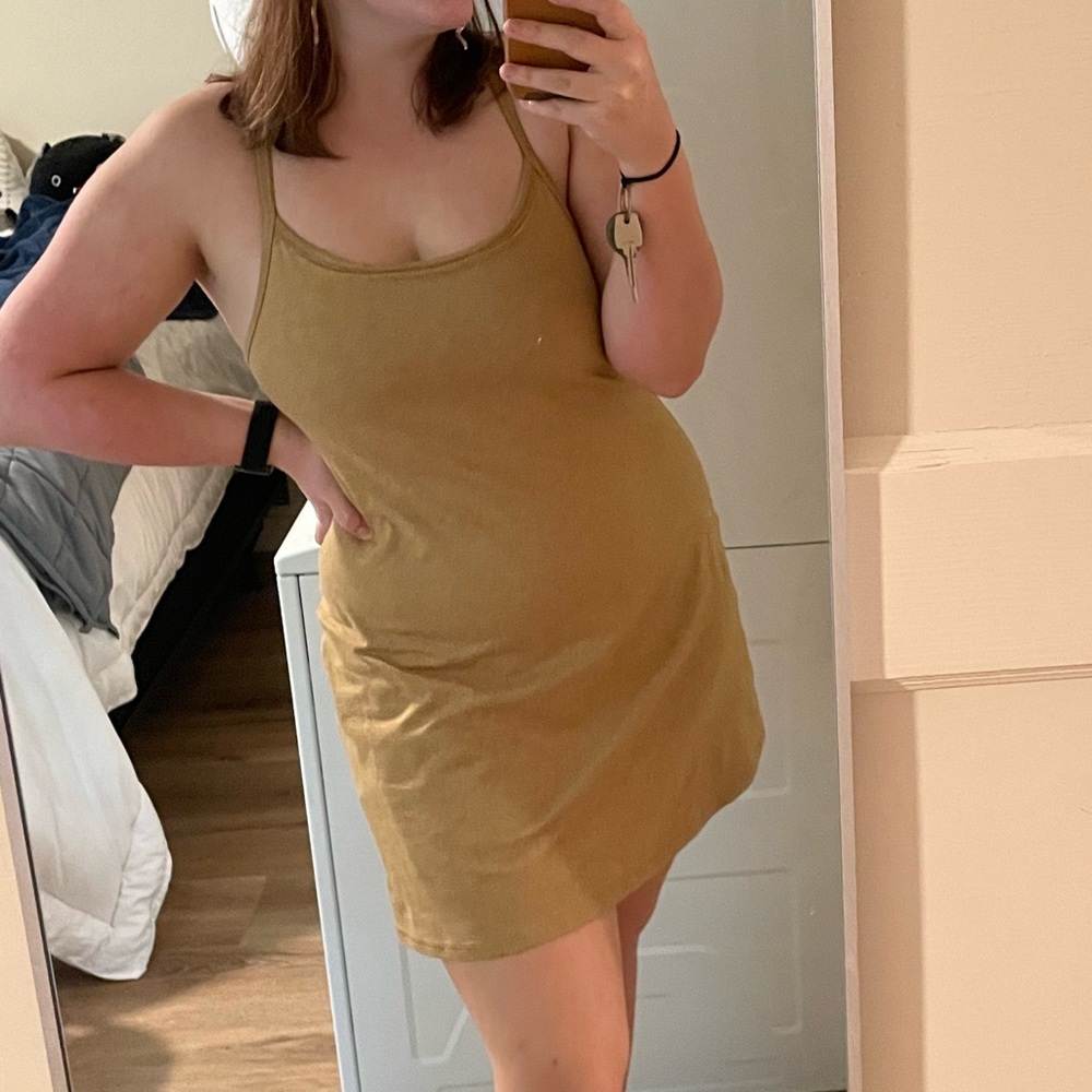 Aerie Offline Mustard Yellow racerback mini dress